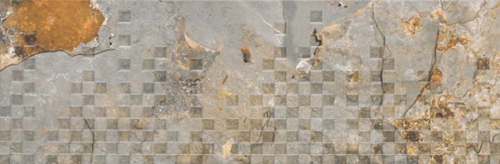 Detalj reljefne mat površine Ego Dark Beige Mozaik 1 30x90cm Emigres Ceramica – bež braon nijansa sa prvom varijantom mozaik rasporeda kamenih fragmenata