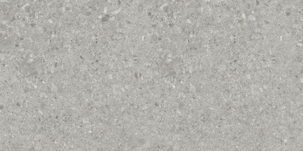 Detalj mat površine Bergamo Gris 60x120cm Prissmacer – fini teraco efekat u sivoj nijansi sa prirodnim mineralnim prelivima