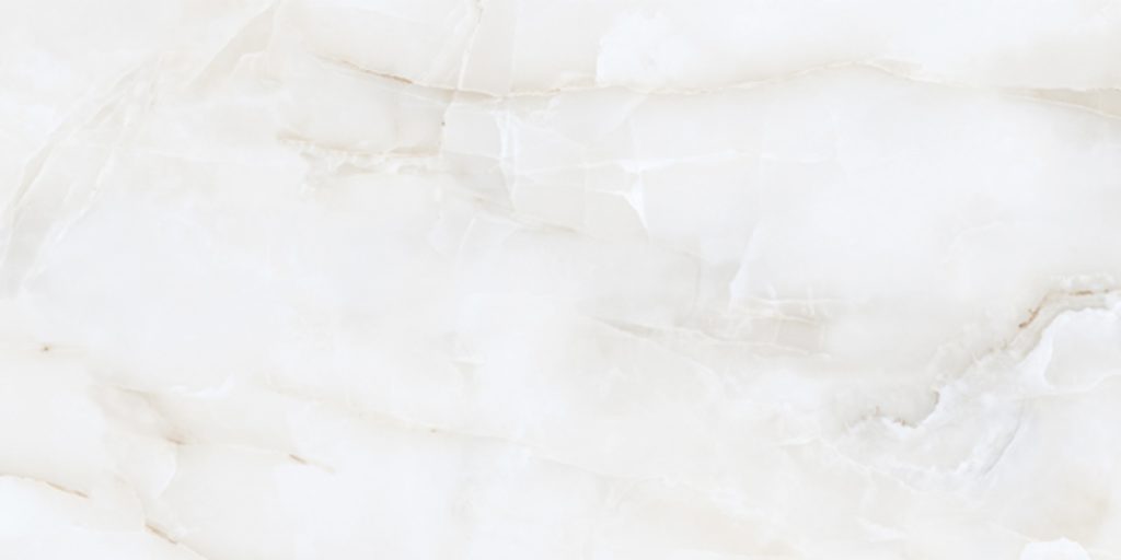 Detalj sjajne površine Majestic Onyx Glossy 60x120cm LV Granito – bež bela oniks tekstura sa karakterističnim prelivima i mermernim žilama
